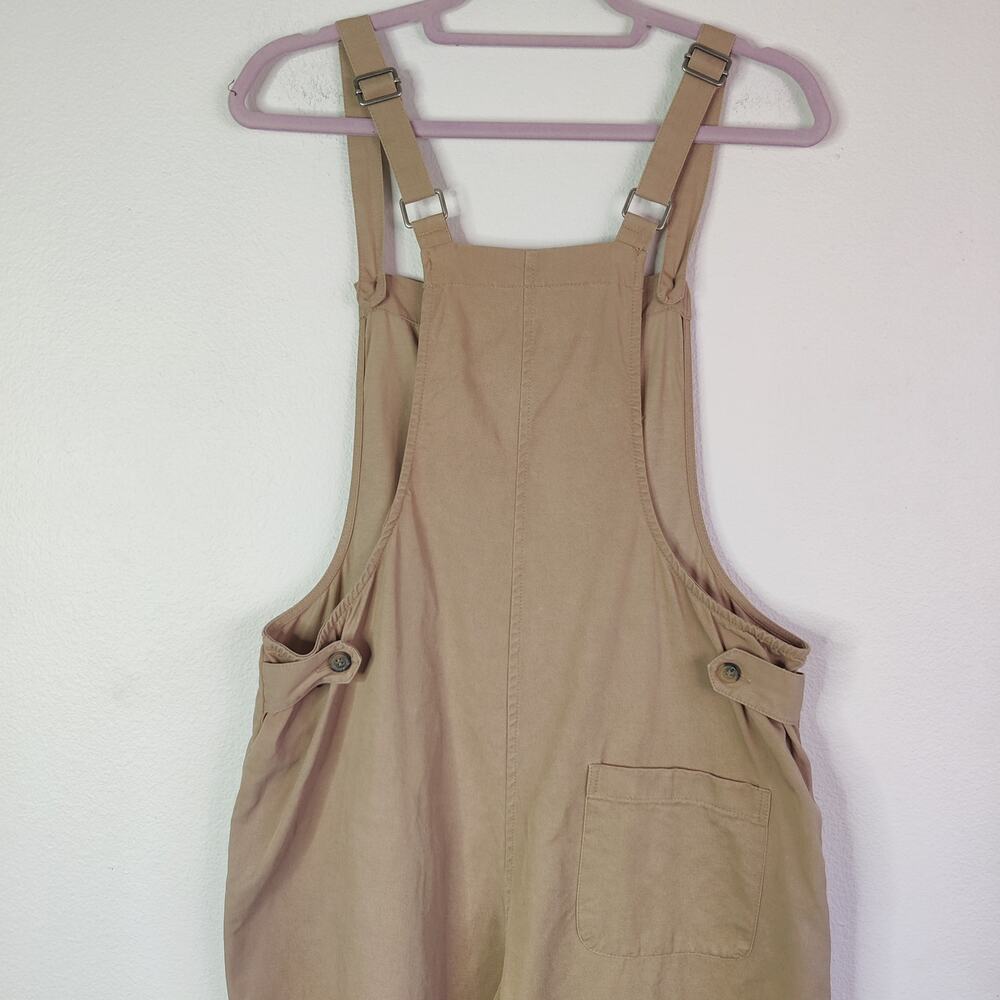 Bridge & Burn Khaki Tan Wide Leg Overall Bibs Cropped Culottes Jumpsuit Small - Picture 5 of 12